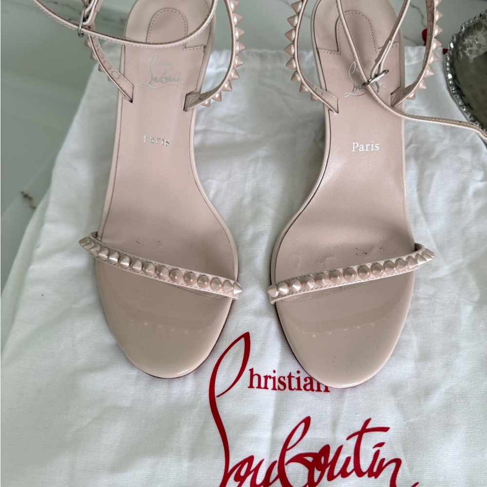 Christian Louboutin Pink Wedge Slingbacks - Picture 10 of 10